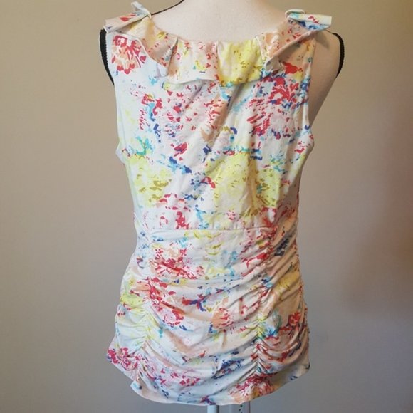 CAbi Ruffle Splatter Print Sleeveless Blouse - Picture 3 of 10